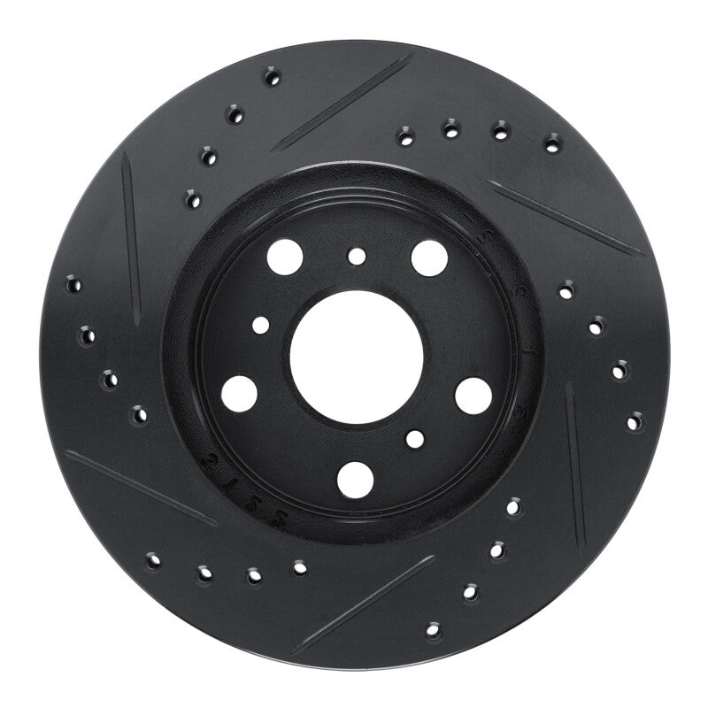 R1 Concepts R1 83-86 Toyota Camry Front Right Drilled & Slotted Black Brake Rotor