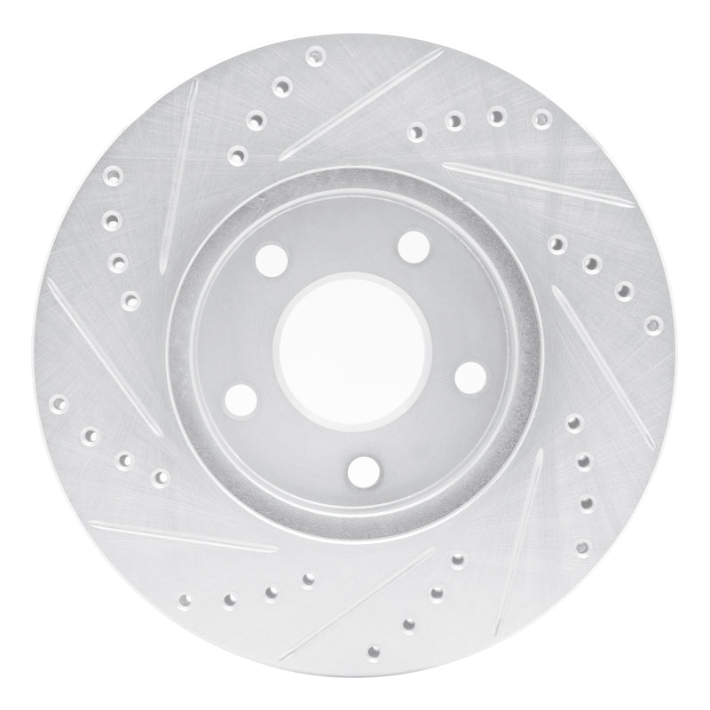 R1 Concepts R1 07-10 Chevrolet COBALT Front Right Drilled & Slotted Silver Brake Rotor
