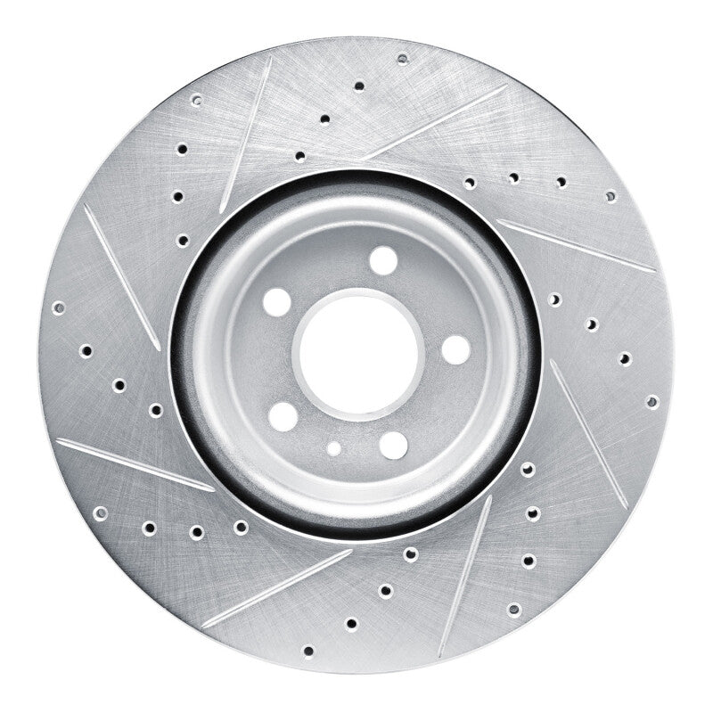 R1 Concepts R1 18-25 Audi SQ5 Sportback Front Right Drilled & Slotted Silver Brake Rotor