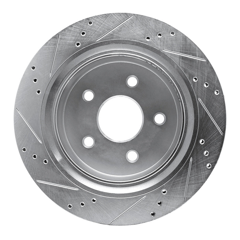 R1 Concepts R1 02-24 Chrysler ASPEN Rear Right Drilled & Slotted Silver Brake Rotor