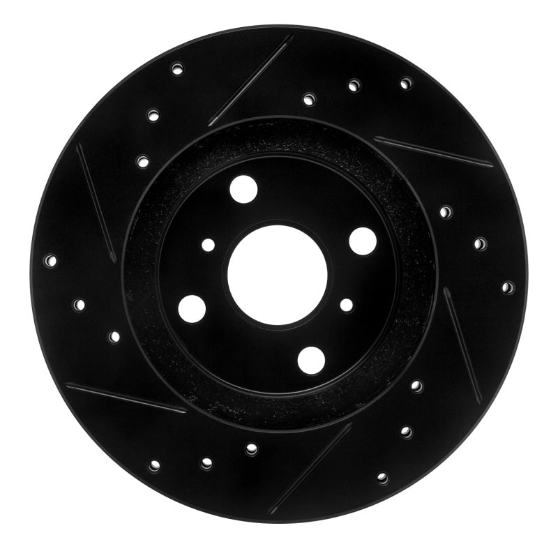 R1 Concepts R1 87-92 Geo Prizm Front Right Drilled & Slotted Black Brake Rotor