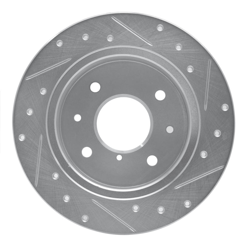 R1 Concepts R1 86-88 Mazda RX-7 Rear Left Drilled & Slotted Silver Brake Rotor
