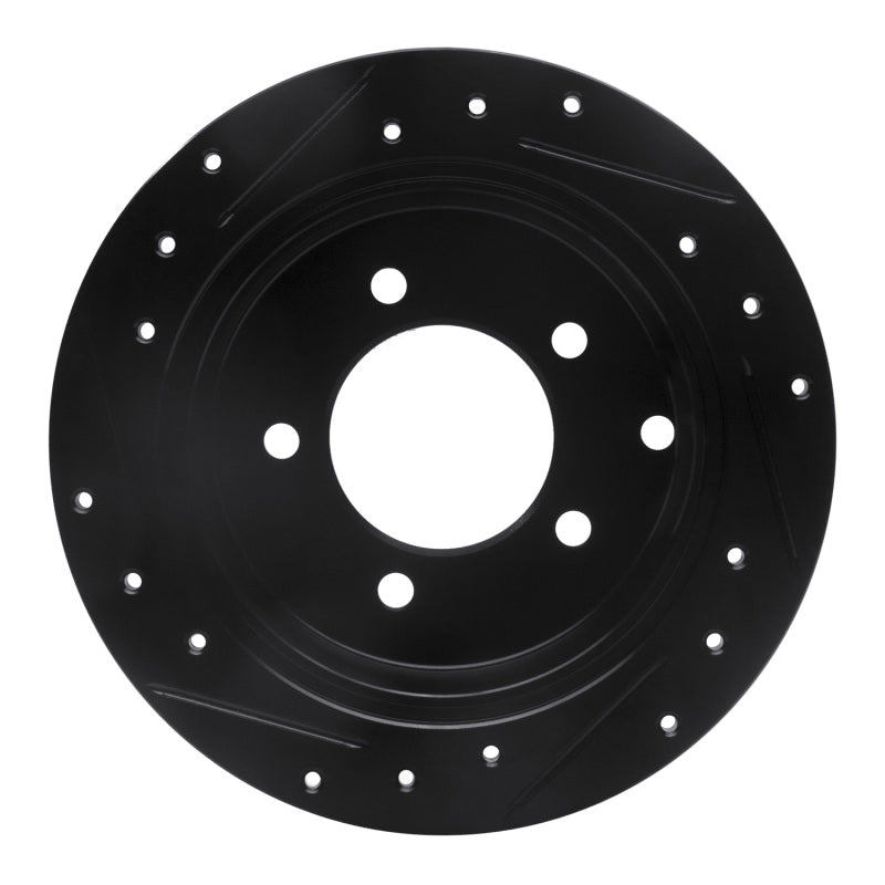 R1 Concepts R1 07-17 Chrysler 200 Rear Right Drilled & Slotted Black Brake Rotor