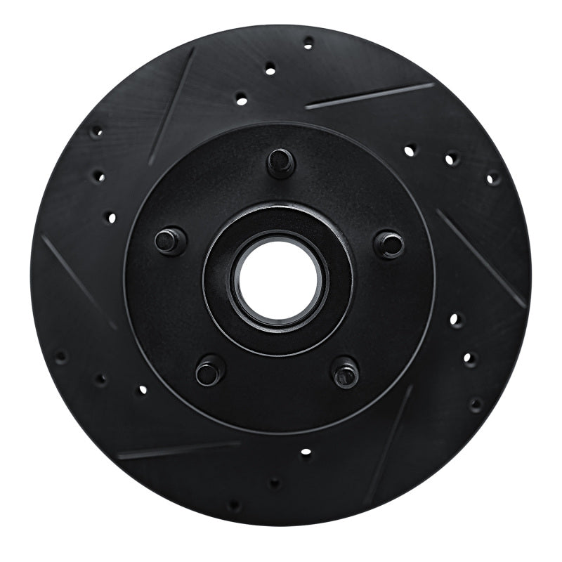 R1 Concepts R1 90-91 Ford LTD Crown Victoria Front Left Drilled & Slotted Black Brake Rotor