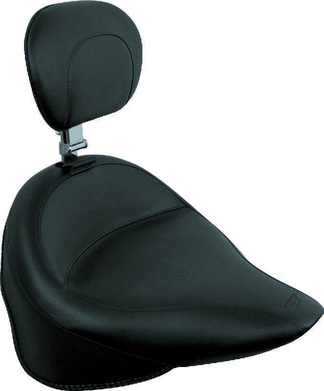 Mustang Motorcycle Mustang 84-06 Harley Standard Rear Tire Wide Touring Vintage Solo Seat w/Driver Backrest - Black