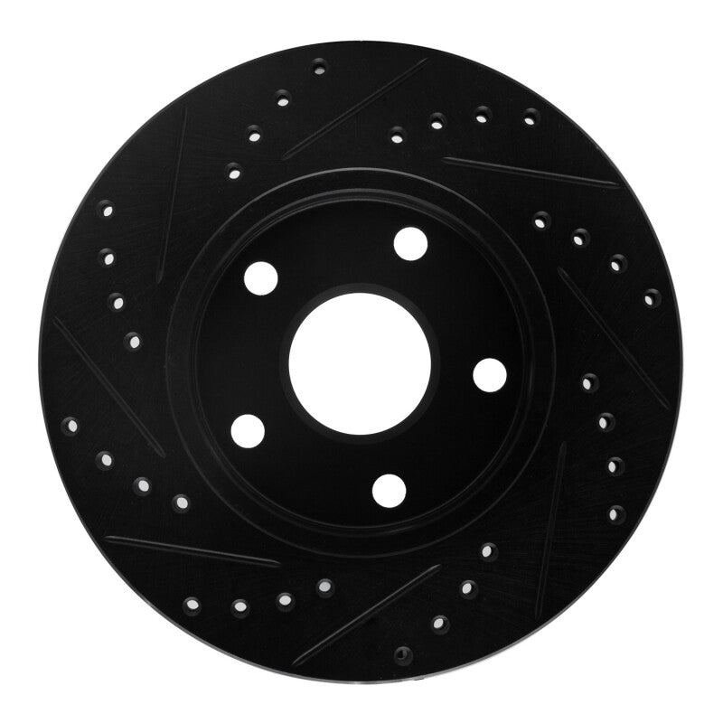 R1 Concepts R1 91-96 Toyota Previa Front Right Drilled & Slotted Black Brake Rotor