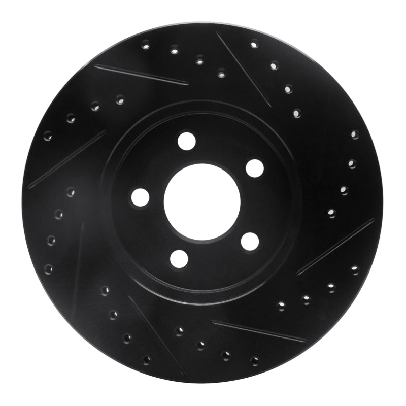 R1 Concepts R1 95-06 Chrysler Sebring Front Left Drilled & Slotted Black Brake Rotor