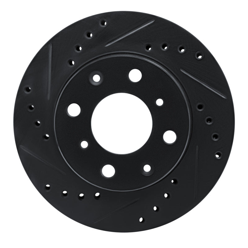 R1 Concepts R1 83-87 Honda Prelude Front Left Drilled & Slotted Black Brake Rotor