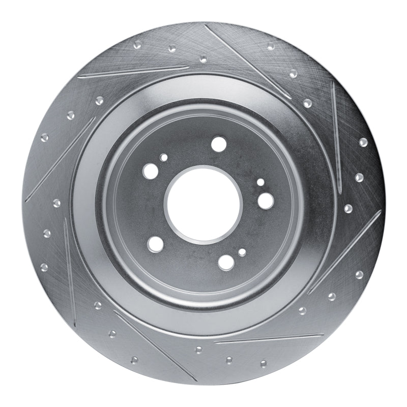 R1 Concepts R1 2021-2025 Acura TLX Rear Left Drilled & Slotted Silver Brake Rotor
