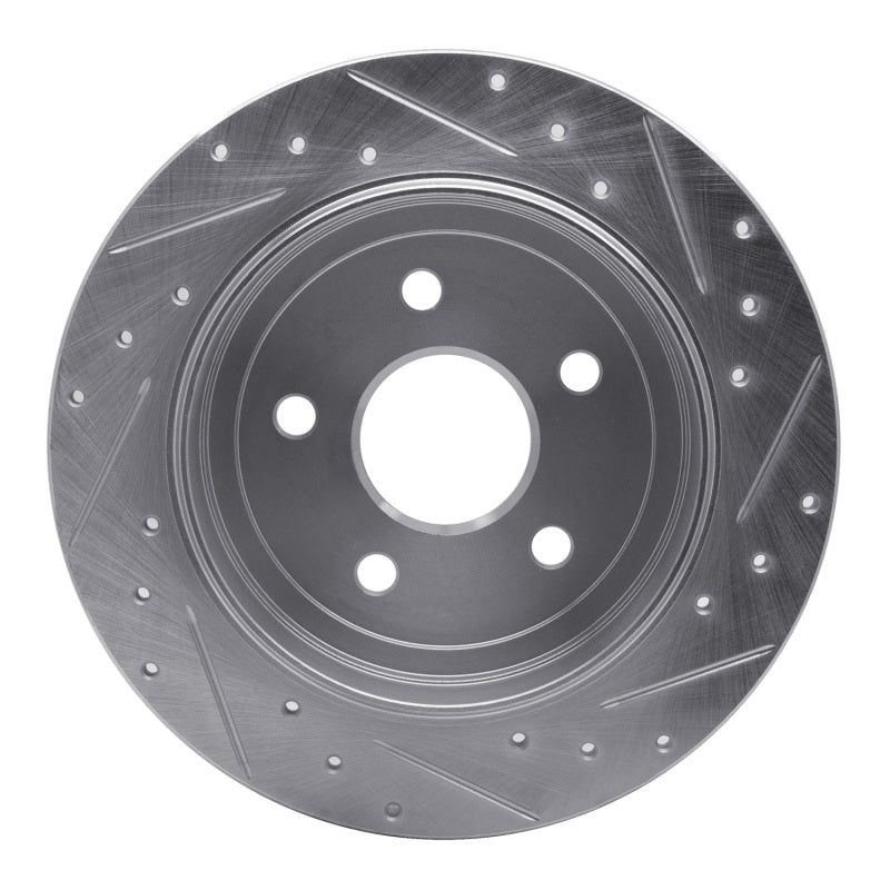R1 Concepts R1 05-10 Jeep Commander Rear Left Drilled & Slotted Silver Brake Rotor