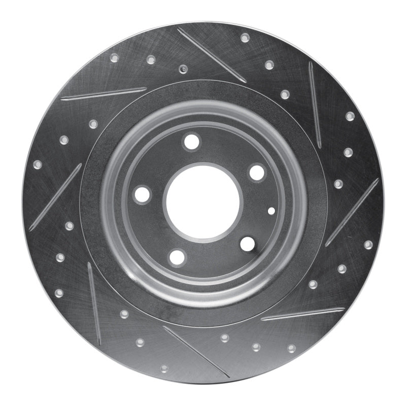 R1 Concepts R1 16-23 Mazda CX-9 Rear Left Drilled & Slotted Silver Brake Rotor