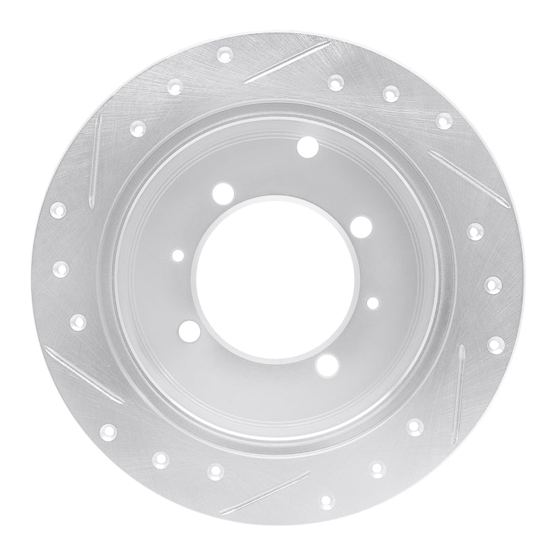 R1 Concepts R1 92-04 Dodge COLT Rear Right Drilled & Slotted Silver Brake Rotor