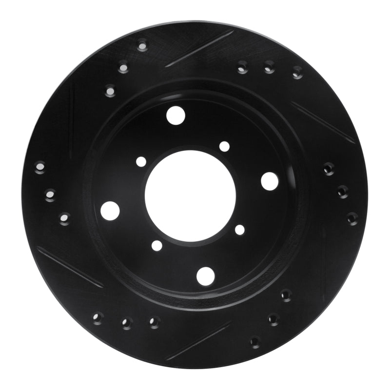 R1 Concepts R1 89-01 Chevrolet Metro Front Right Drilled & Slotted Black Brake Rotor