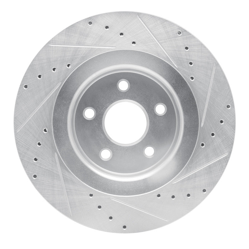 R1 Concepts R1 06-10 Jeep Grand Cherokee Front Left Drilled & Slotted Silver Brake Rotor