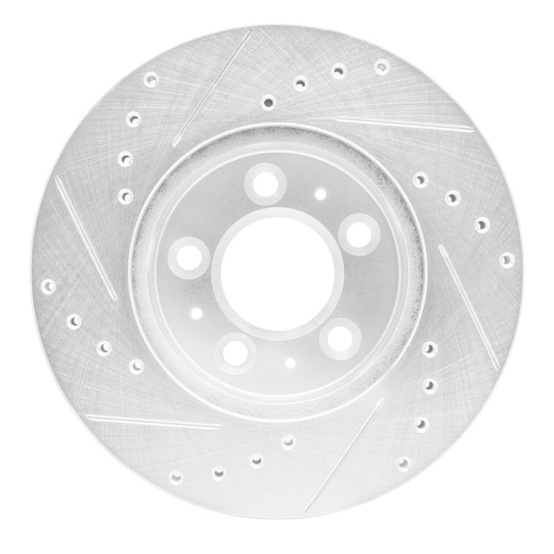 R1 Concepts R1 95-97 Ford Crown Victoria Front Right Drilled & Slotted Silver Brake Rotor