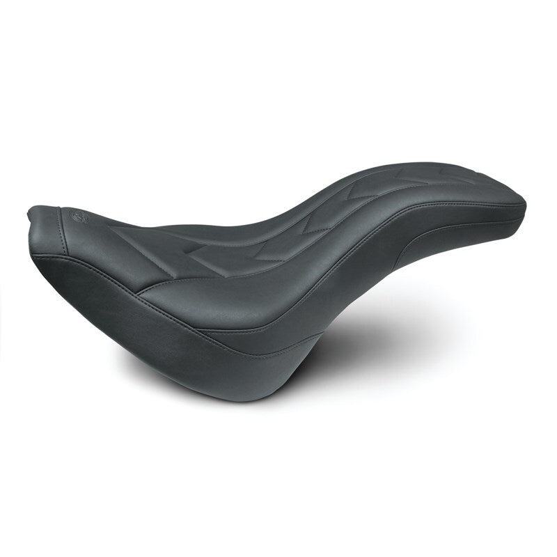 Mustang Motorcycle Mustang 18-21 Harley Street Bob Tripper Fastback 1PC Seat Chevron - Black