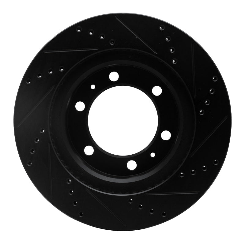 DFC 03-23 Toyota 4Runner Front Left Drilled & Slotted Black Brake Rotor