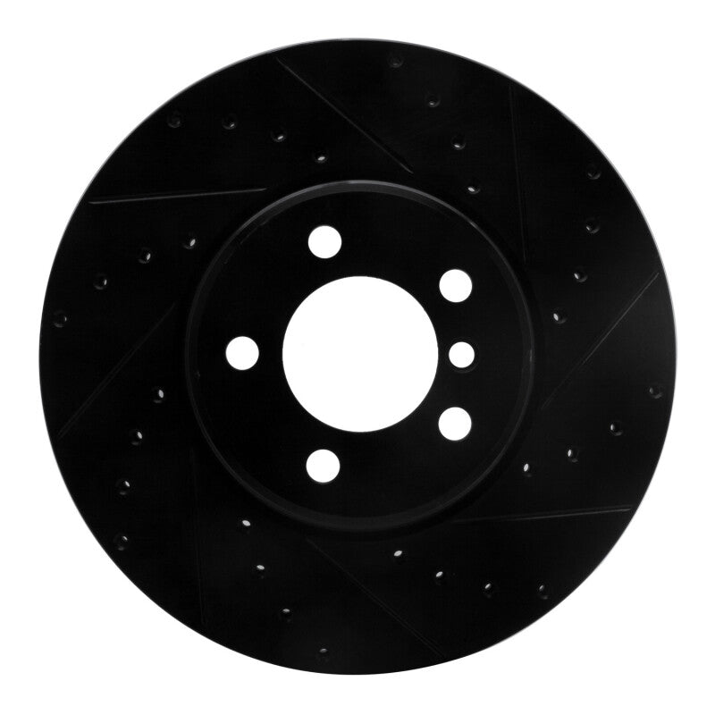 R1 Concepts R1 02-05 Land Rover Freelander Front Right Drilled & Slotted Black Brake Rotor