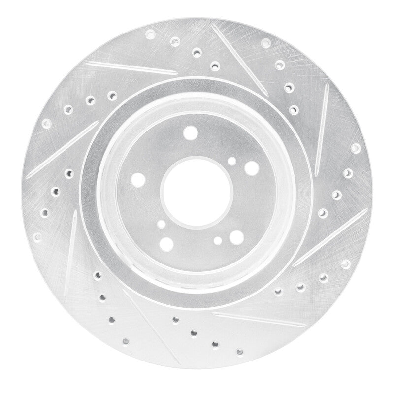 R1 Concepts R1 14-20 Acura TLX Front Left Drilled & Slotted Silver Brake Rotor