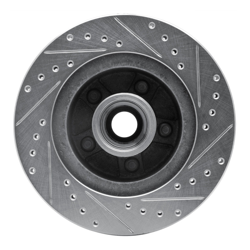 R1 Concepts R1 1987-1990 Dodge Dakota RWD Front Left Drilled & Slotted Silver Brake Rotor