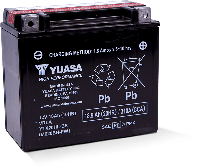 Yuasa Battery Yuasa YTX20HL-BS-PW High Performance AGM Battery w/Bottle