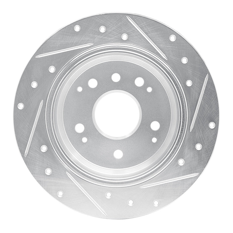 R1 Concepts R1 99-11 Acura TL Rear Left Drilled & Slotted Silver Brake Rotor