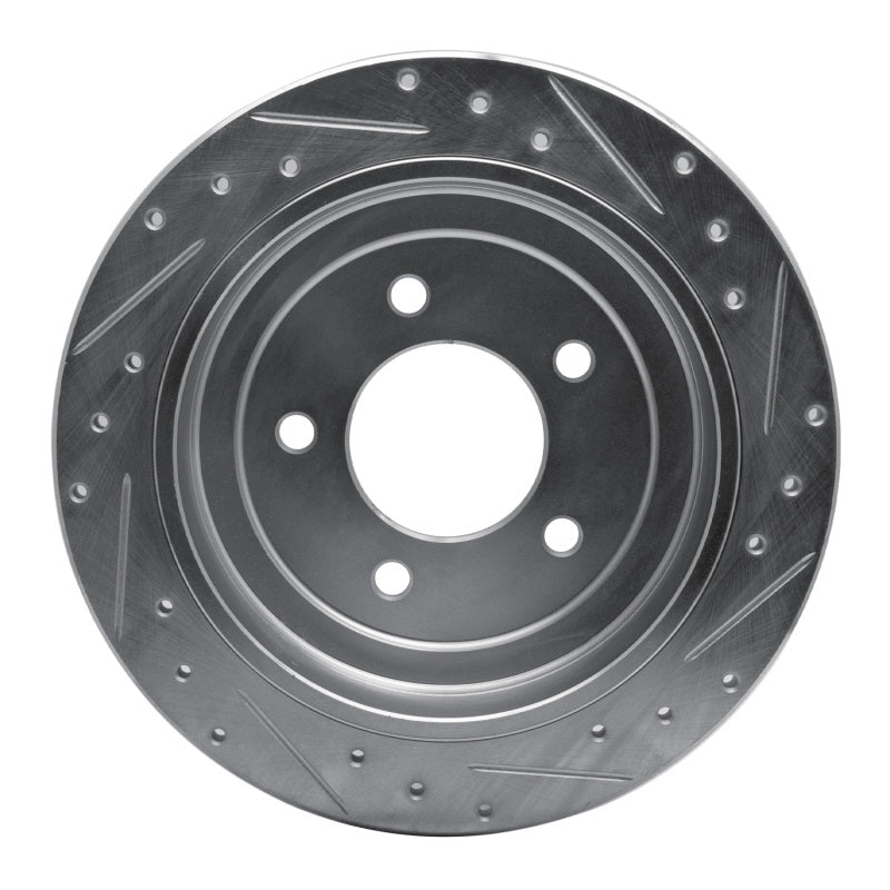 R1 Concepts R1 97-04 Ford Expedition Rear Left Drilled & Slotted Silver Brake Rotor