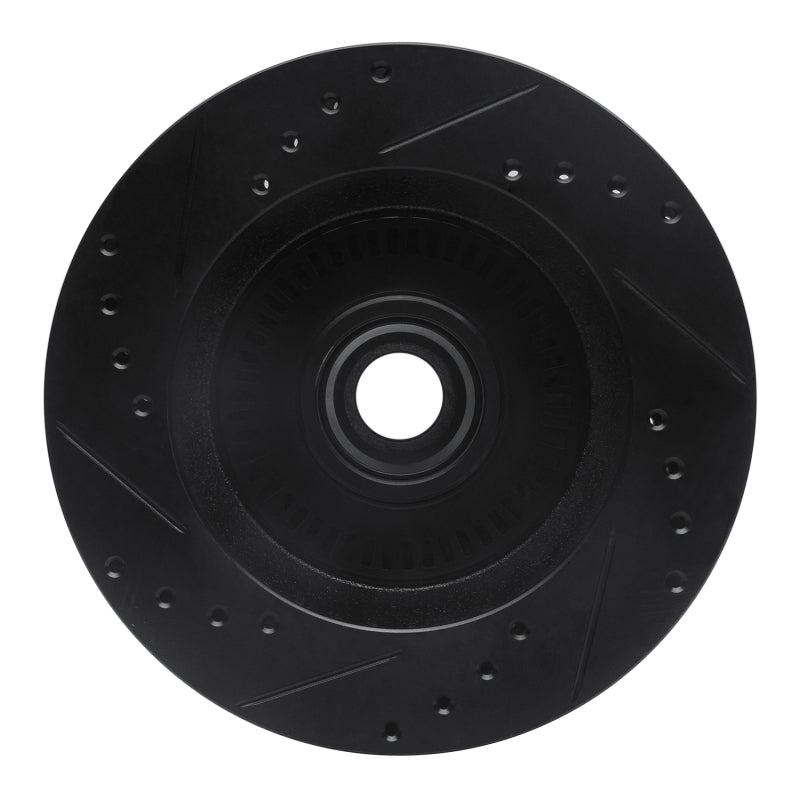 R1 Concepts R1 87-92 Lincoln Continental Front Right Drilled & Slotted Black Brake Rotor