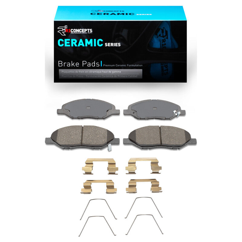 R1 Concepts R1 07-17 Nissan Tiida (Mexico) Front Ceramic Brake Pads & Hardware Kit