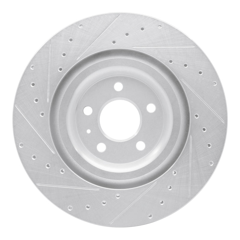 R1 Concepts R1 17-25 Audi S8 Rear Right Drilled & Slotted Silver Brake Rotor