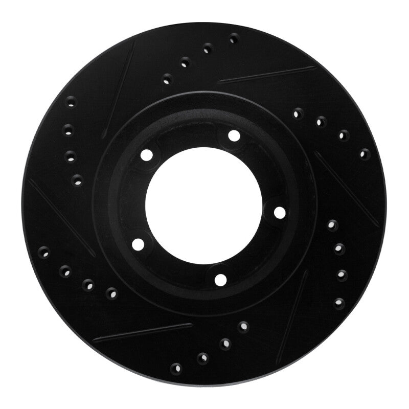 R1 Concepts R1 89-08 Toyota Hilux (Mexico) Front Right Drilled & Slotted Black Brake Rotor