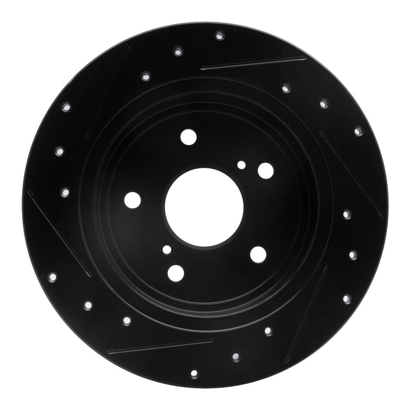 R1 Concepts R1 10-13 Suzuki Kizashi Rear Right Drilled & Slotted Black Brake Rotor