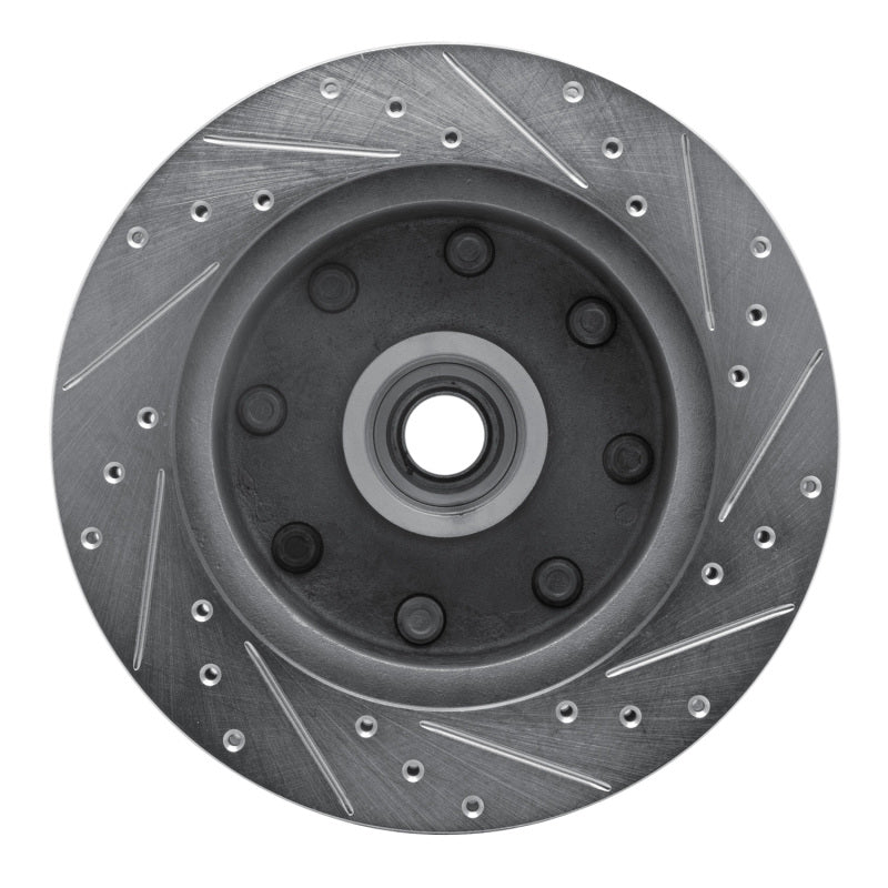 R1 Concepts R1 78-97 Dodge B3500 / B2500 Front Left Drilled & Slotted Silver Brake Rotor