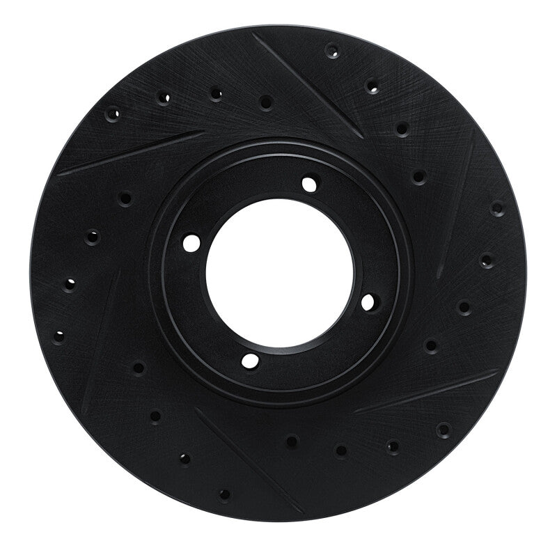 R1 Concepts R1 84-85 Toyota Van Front Right Drilled & Slotted Black Brake Rotor