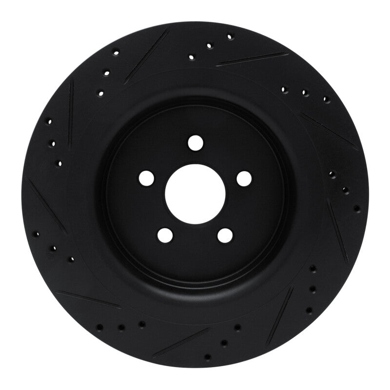 R1 Concepts R1 19-24 Ford Edge Rear Right Drilled & Slotted Black Brake Rotor