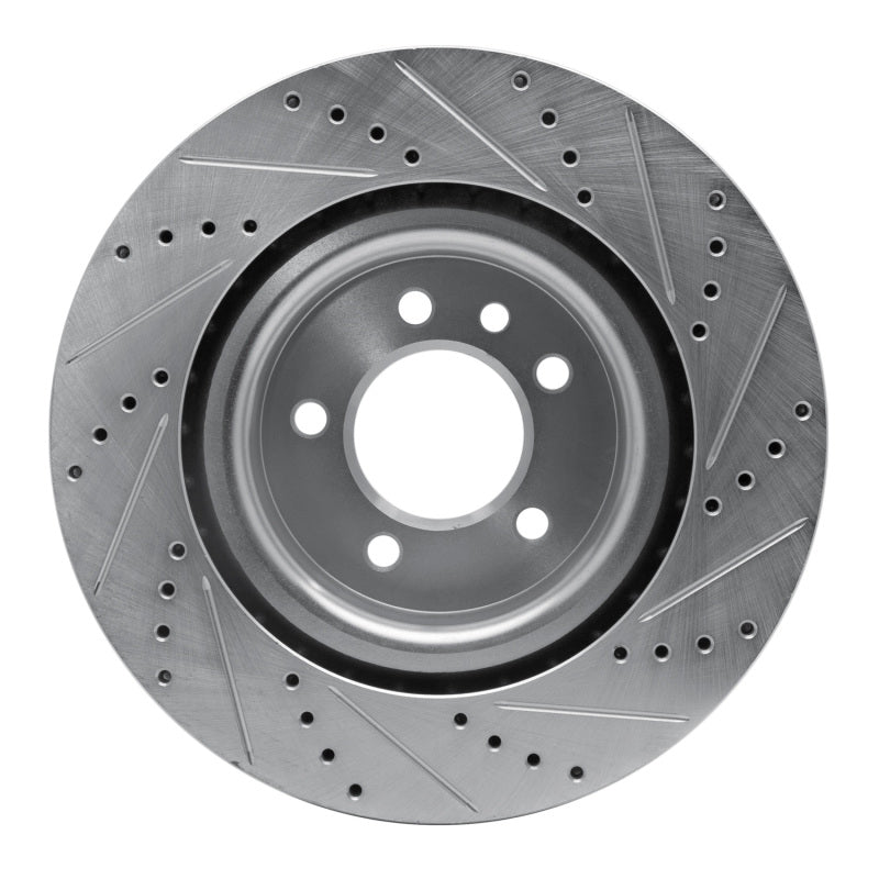 R1 Concepts R1 05-09 Land Rover LR3 Front Left Drilled & Slotted Silver Brake Rotor
