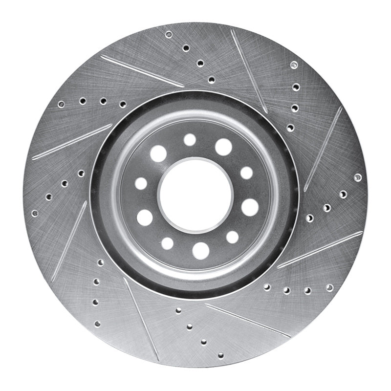 R1 Concepts R1 14-25 Alfa Romeo Tonale Front Left Drilled & Slotted Silver Brake Rotor