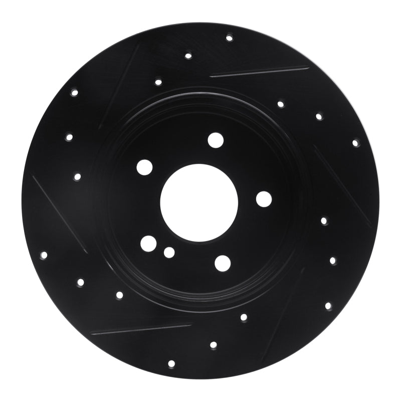 R1 Concepts R1 94-11 Mercedes-Benz CLK350 Rear Right Drilled & Slotted Black Brake Rotor