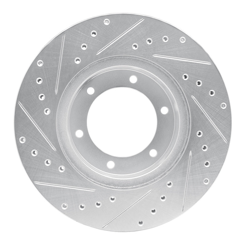 R1 Concepts R1 91-98 Toyota 4Runner Front Right Drilled & Slotted Silver Brake Rotor