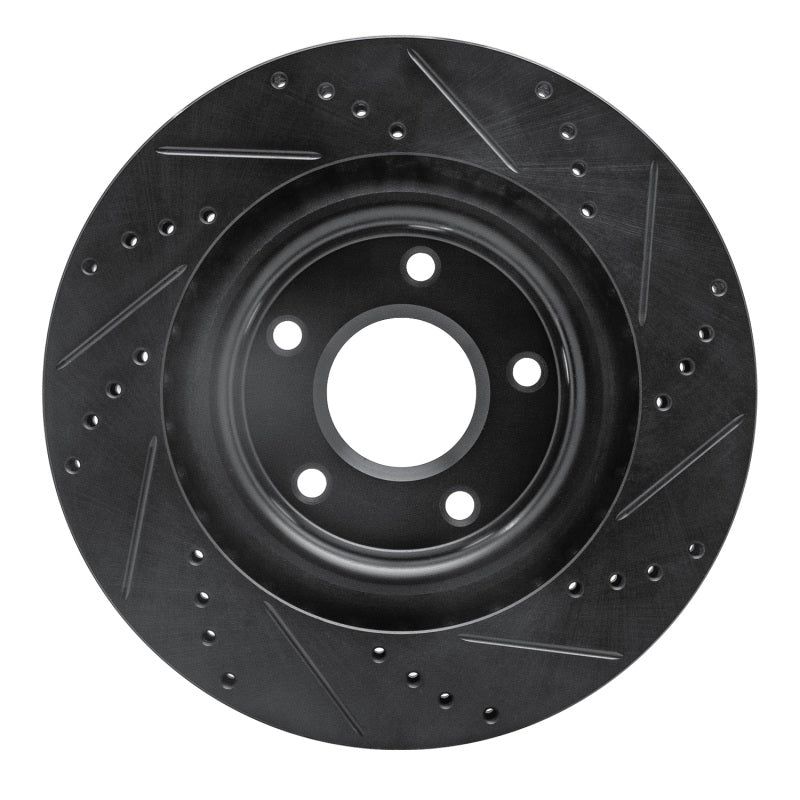 R1 Concepts R1 05-13 Cadillac XLR Front Left Drilled & Slotted Black Brake Rotor