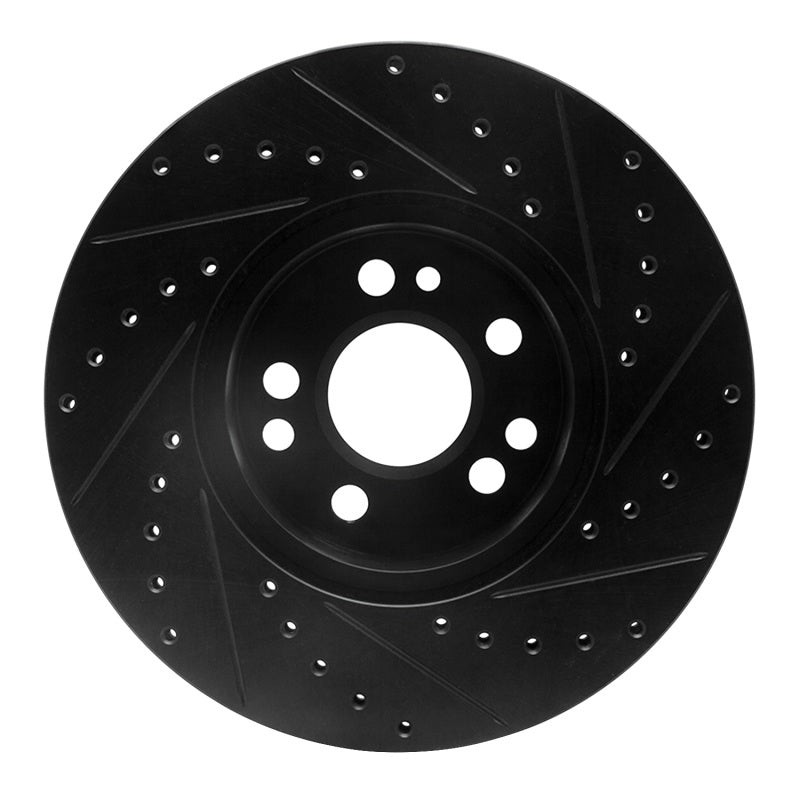 R1 Concepts R1 91-99 Mercedes-Benz 300SD Front Left Drilled & Slotted Black Brake Rotor