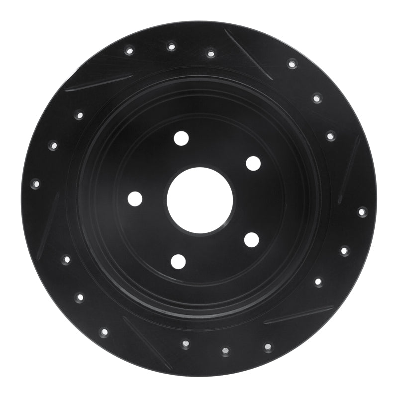 R1 Concepts R1 92-97 Subaru SVX Rear Left Drilled & Slotted Black Brake Rotor