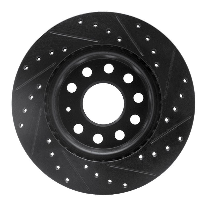 R1 Concepts R1 05-15 Volkswagen BORA (Mexico) Front Left Drilled & Slotted Black Brake Rotor
