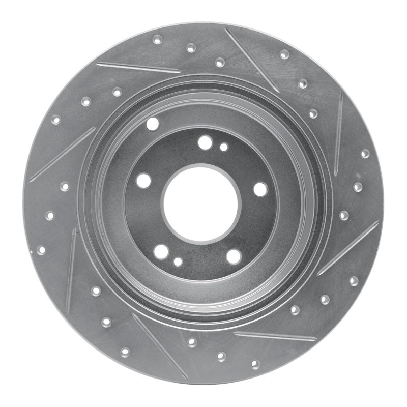 R1 Concepts R1 10-16 Hyundai Genesis Coupe Rear Left Drilled & Slotted Silver Brake Rotor