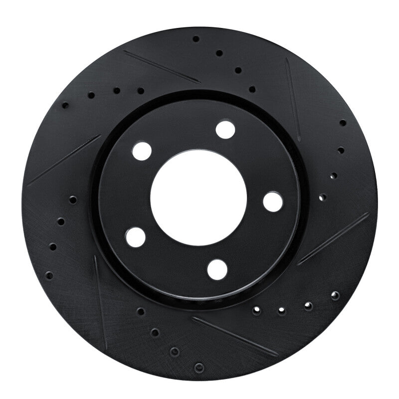 R1 Concepts R1 01-07 Chrysler Town & Country Front Right Drilled & Slotted Black Brake Rotor