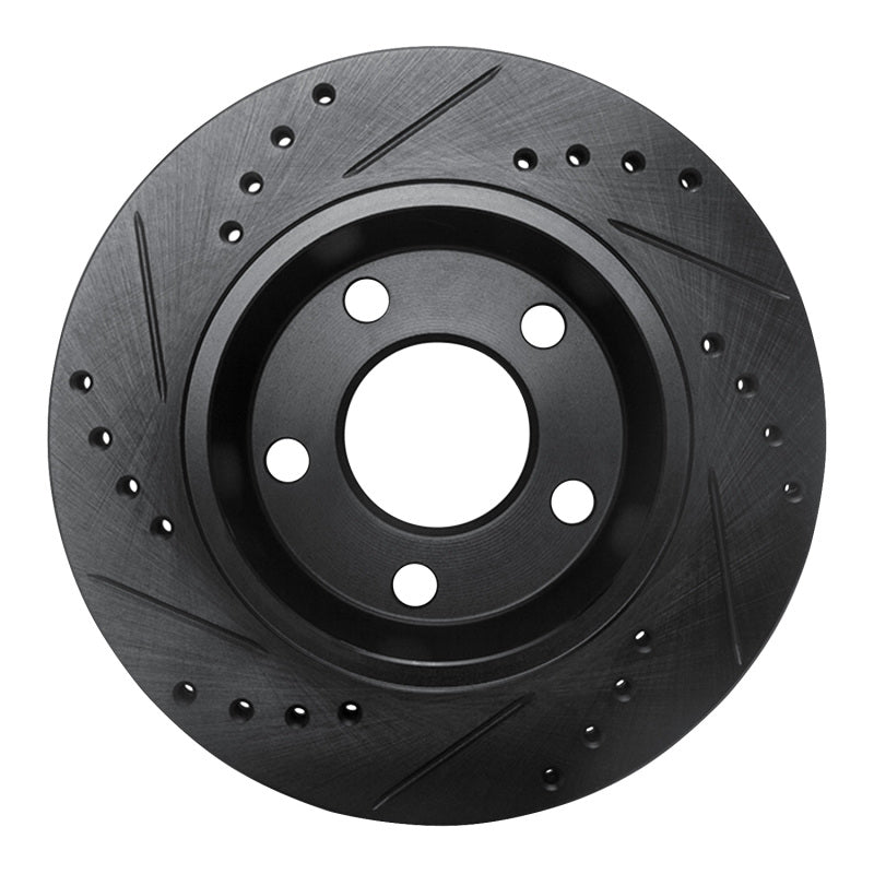 R1 Concepts R1 85-91 Audi 200 Quattro Rear Right Drilled & Slotted Black Brake Rotor