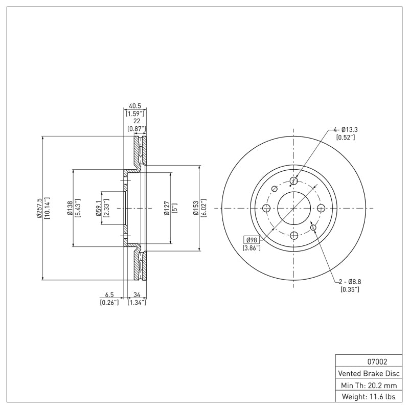 DFC 09-19 Dodge Vision (Mexico) Front GeoSPEC Coated Rotor