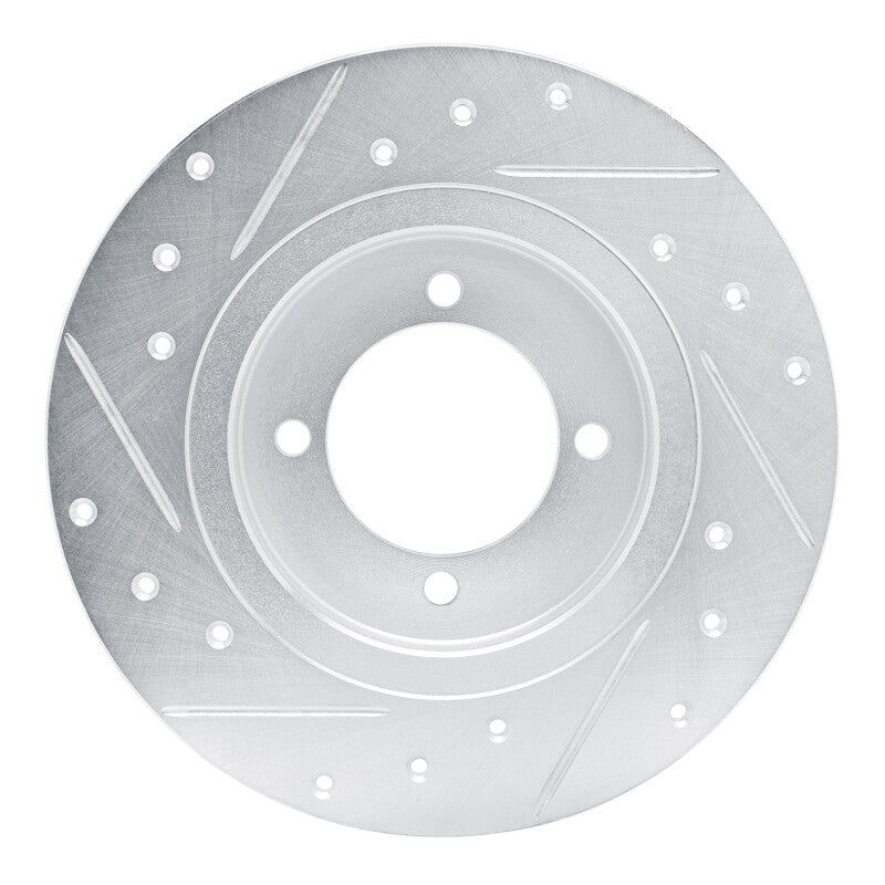 R1 Concepts R1 75-82 Nissan 610 Front Right Drilled & Slotted Silver Brake Rotor