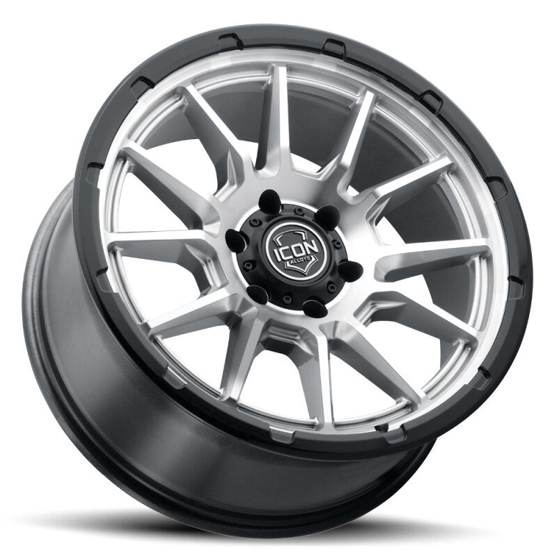 ICON Alloys Cajon 20x9 / 6x5.5 / 16mm / 5.625in BS Silver Machined Wheel w/ GB Lip