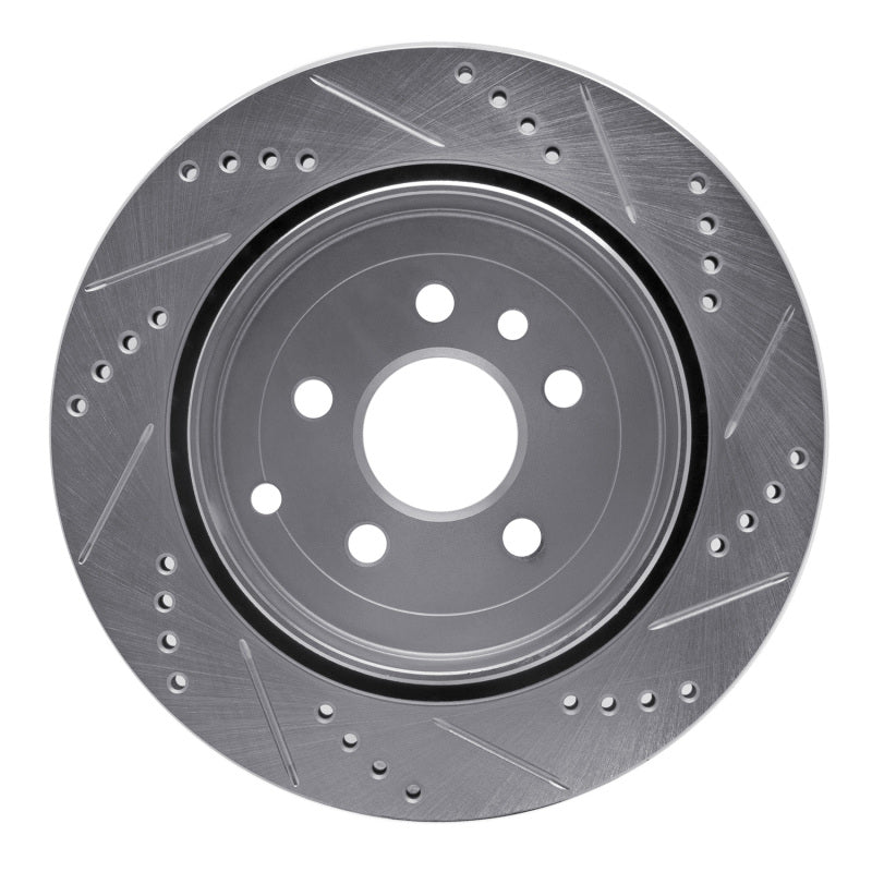 R1 Concepts R1 08-12 Land Rover LR2 Rear Left Drilled & Slotted Silver Brake Rotor